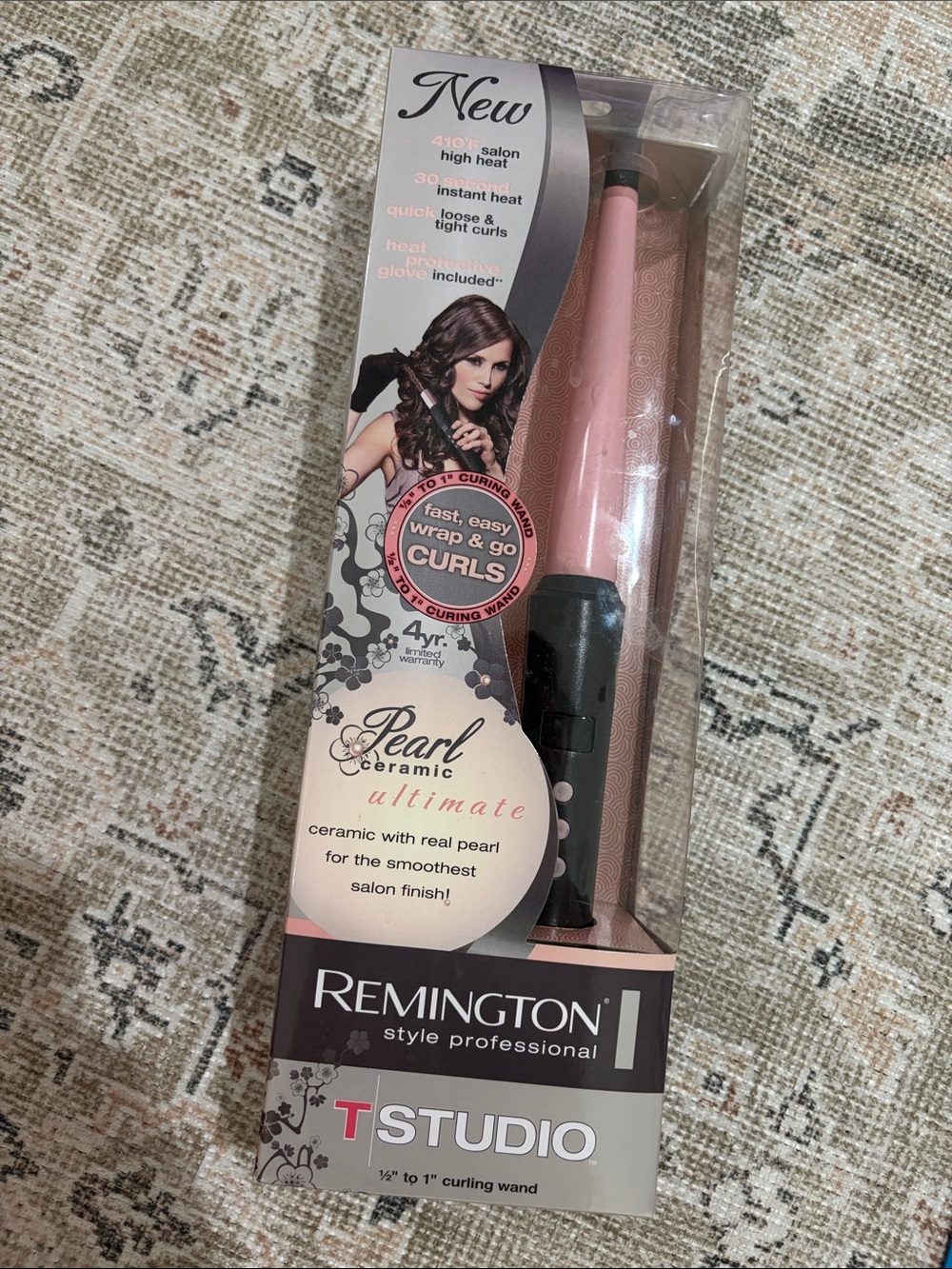 Remington Pink Pearl Ceramic Tapered Curling Wand